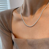 Sterling Silver Chain Choker Necklace for Women