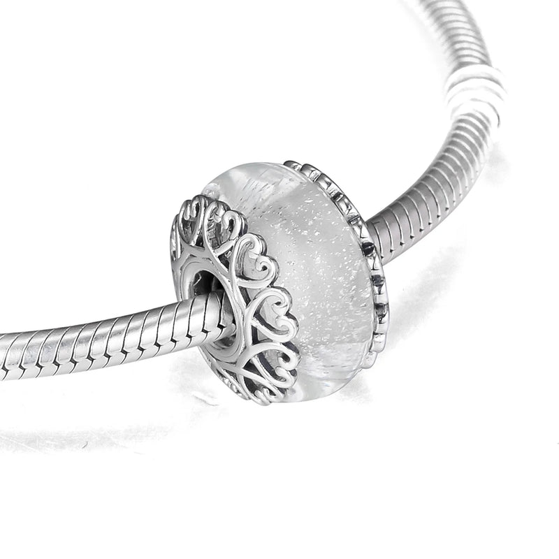 925 Sterling Silver Class Charm Bead Clear CZ for Bracelet DIY