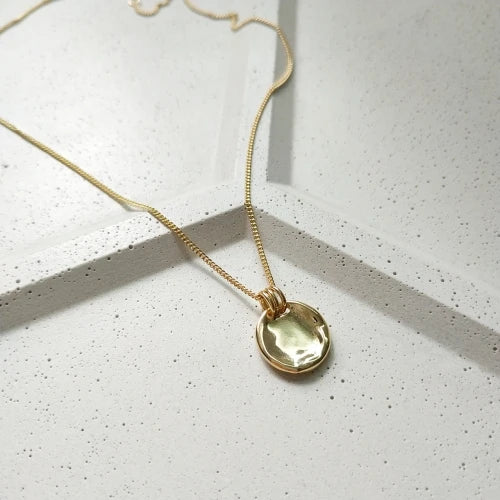 925 Silver Oval Concave Pendant Necklace Women Fine Jewelry Gift