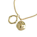925 Silver Vermeil Charm Necklace Round Circle Pendant