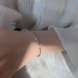 925 Silver Geometric Bracelet for Women Adjustable Wedding Jewelry
