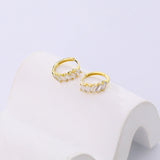 925 Silver Square Zircon Hoop Earrings Wedding Jewelry