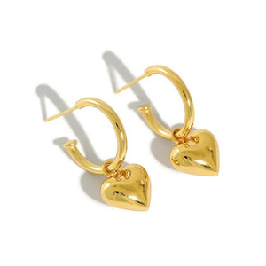 925 Silver Geometric Stud Earring Heart Pendant Multi-style Jewelry