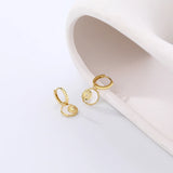 925 Silver Geometric Sun Shell Dangle Earrings Vintage Jewelry