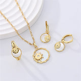 925 Silver Shell Pendant Necklace Geometric Sun Vintage Jewelry