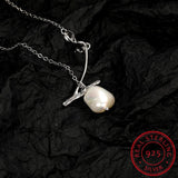 Sterling Silver Baroque Pearl Pendant Necklace for Women