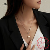 Sterling Silver Baroque Pearl Pendant Necklace for Women