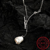 Sterling Silver Baroque Pearl Pendant Necklace for Women