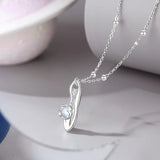 925 Silver Moonstone Pendant Necklace Women Fine Jewelry
