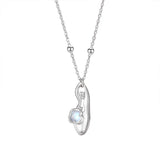925 Silver Moonstone Pendant Necklace Women Fine Jewelry