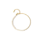 925 Silver Irregular Pearl Chain Bracelet for Women