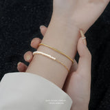 925 Silver Irregular Pearl Chain Bracelet for Women