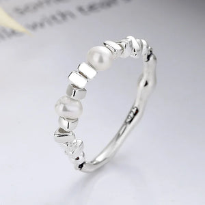 925 Silver Pearl Ring for Women Fine Jewelry Accessories