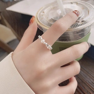 925 Silver Pearl Ring for Women Fine Jewelry Accessories