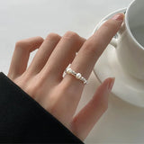 925 Silver Pearl Ring for Women Fine Jewelry Accessories