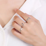 925 Sterling Silver Irregular Ring Retro Style Jewelry