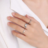925 Sterling Silver Irregular Ring Retro Style Jewelry
