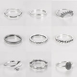 925 Sterling Silver Irregular Ring Retro Style Jewelry