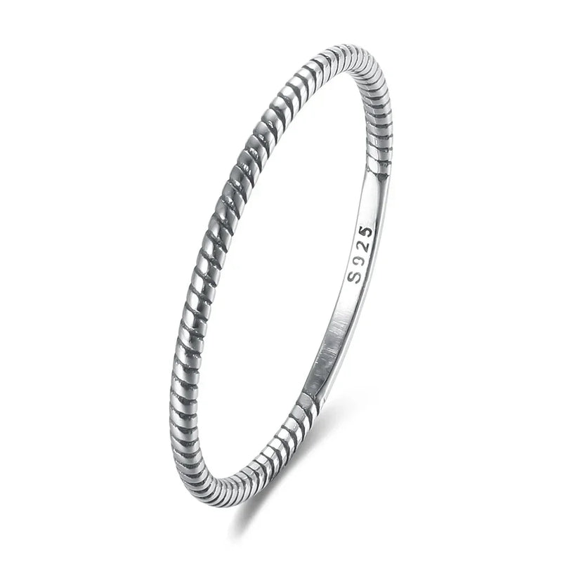 925 Sterling Silver Irregular Ring Retro Style Jewelry