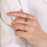 925 Sterling Silver Irregular Ring Retro Style Jewelry