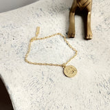 925 Silver Double Side Portrait Coin Bracelet 18K Jewelry Women Bracelets