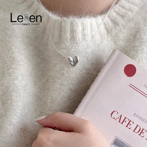 925 Silver Heart Pendant Choker Women Jewelry Necklace
