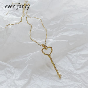 925 Silver Skeleton Keys Charm Necklace for Women