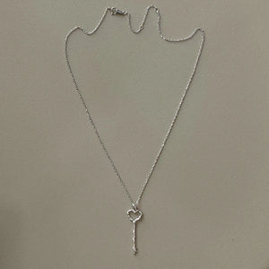 925 Silver Skeleton Keys Charm Necklace for Women
