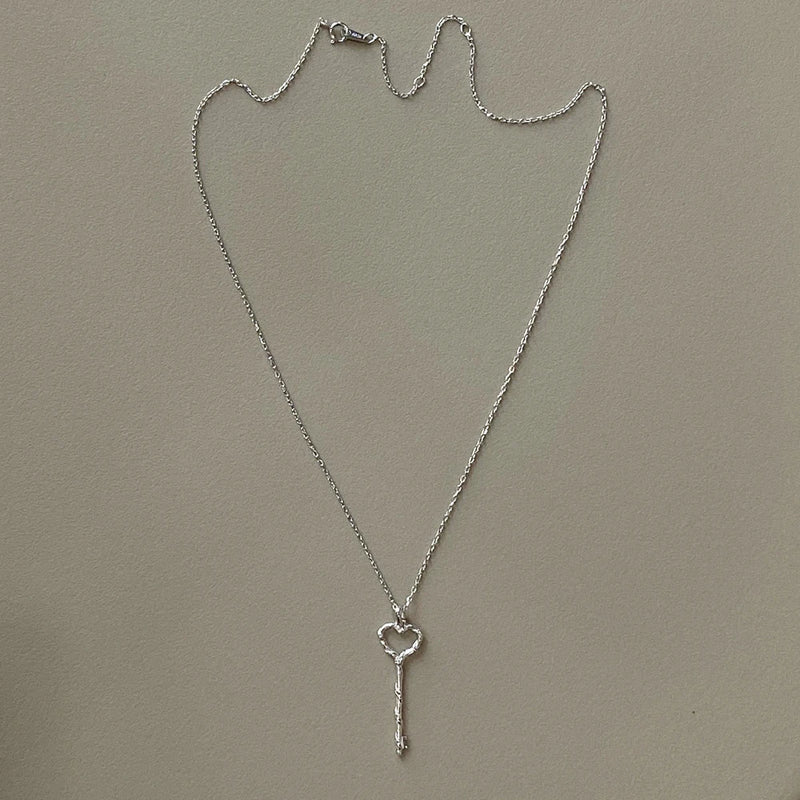 925 Silver Skeleton Keys Charm Necklace for Women