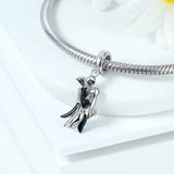 925 Silver Jack&Sally Embrace Love Dangle Charm Pan Bracelet Jewelry