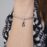 925 Silver Jack&Sally Embrace Love Dangle Charm Pan Bracelet Jewelry