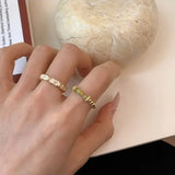 925 Silver Jade Drop Glaze Ring for Women, Star Pearl Retro Jewelry
