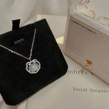 925 Silver Jade Safety Lock Necklace for Women Girl Birthday Gift