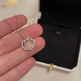 925 Silver Jade Safety Lock Necklace for Women Girl Birthday Gift