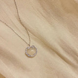 925 Silver Jade Safety Lock Necklace for Women Girl Birthday Gift