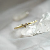 925 Silver Crystal Heart Tail Ring Romantic Engagement 14k Plating
