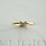 925 Silver Crystal Heart Tail Ring Romantic Engagement 14k Plating