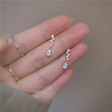 925 Silver Japanese Crystal Tassel 14k Stud Earrings