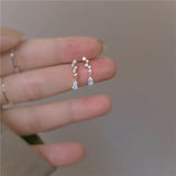 925 Silver Japanese Crystal Tassel 14k Stud Earrings