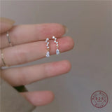 925 Silver Japanese Crystal Tassel 14k Stud Earrings
