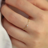 925 Silver Japanese Hollow Twist Zircon Ring For Women