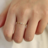 925 Silver Japanese Hollow Twist Zircon Ring For Women