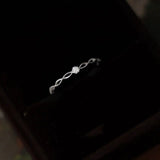 925 Silver Japanese Hollow Twist Zircon Ring For Women