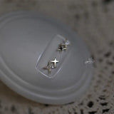 925 Silver Japanese Crystal Star Earrings 14k Plating