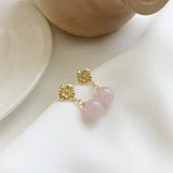925 Silver Japanese Flower Pearl Earrings Women Wedding Jewelry Gift
