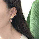 925 Silver Japanese Flower Pearl Earrings Women Wedding Jewelry Gift