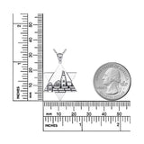 925 Silver Jerusalem Charm Star of David & Dave Pagoda Pendant Necklace