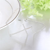 925 Silver Jesus Cross Bracelet with Zircon CZ