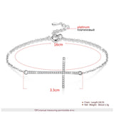 925 Silver Jesus Cross Bracelet with Zircon CZ