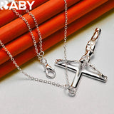 925 Silver Jesus Cross Pendant Necklace 18-30" Chain